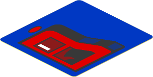 Sticker  1.9 x  1.8 with Taillamp on Blue Background Left (Needs Work)