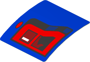 Sticker  1.9 x  1.8 with Taillamp on Blue Background Left (Formed)