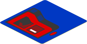 Sticker  1.9 x  1.8 with Taillamp on Blue Background Right