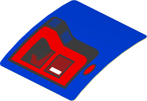 Sticker  1.9 x  1.8 with Taillamp on Blue Background Right (Formed)
