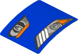 Sticker  1.9 x  1.8 with Headlights on Blue Background Right (Formed)