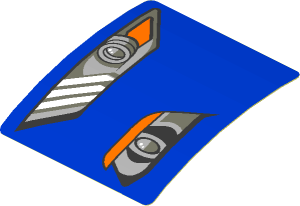 Sticker  1.9 x  1.8 with Headlights on Blue Background Left (Formed)