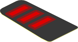 Sticker  1 x  1.8 with Red Taillamp on Black Background Left