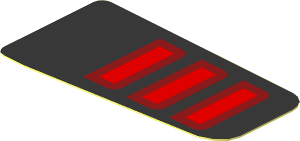 Sticker  1 x  1.8 with Red Taillamp on Black Background Right