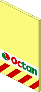Glass for Window  1 x  4 x  5 with Octan Logo Pattern