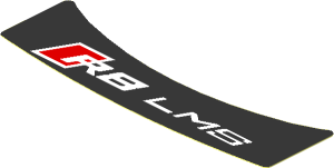 Sticker  1.2 x  3.9 with R8 LMS Logo on Black Background