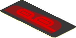 Sticker  0.8 x  1.9 with Red Taillamp on Black Background Left
