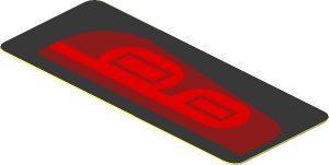 Sticker  0.8 x  1.9 with Red Taillamp on Black Background Right