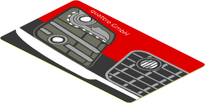 Sticker  1.8 x  3 with Headlamp and Front Bumper on Black Background Right