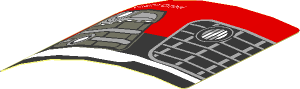 Sticker  1.8 x  3 with Headlamp and Front Bumper on Black Background Right (Formed)