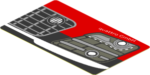 Sticker  1.8 x  3 with Headlamp and Front Bumper on Black Background Left