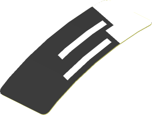 Sticker  1.9 x  0.8 with Headlight on Black and White Background Left (Formed)