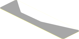 Sticker  0.8 x  3.0 with White Trapezoid on Grey Background Left