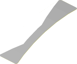 Sticker  0.8 x  3.0 with White Trapezoid on Grey Background Left (Formed)