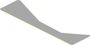 Sticker  0.8 x  3.1 with White Trapezoid on Grey Background Right