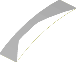 Sticker  0.8 x  3.1 with White Trapezoid on Grey Background Right (Formed)