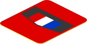 Sticker  0.9 x  0.8 with Camaro Logo on Red Background