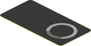 Sticker  0.9 x  1.8 with Grey and Silver Ring on Black Background Right