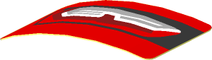 Sticker  0.8 x  1.9 with Taillamp on Red Background Right (Formed) (Needs work)