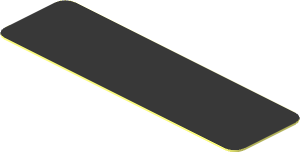 Sticker  0.5 x  1.8 with Fog Light and Silver Stripe on Black Background Left