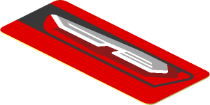 Sticker  0.8 x  1.9 with Taillamp on Red Background Left (Needs work)