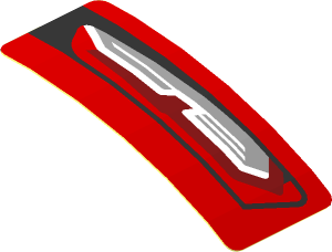 Sticker  0.8 x  1.9 with Taillamp on Red Background Left (Formed) (Needs work)