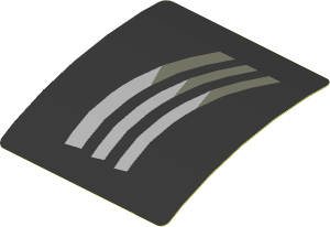 Sticker  1.9 x  1.8 with Silver Air Vents on Black Background Left (Formed) (Needs work)