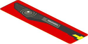 Sticker  0.8 x  3.0 with Headlamp on Red Background Right