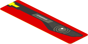 Sticker  0.8 x  3.0 with Headlamp on Red Background Left