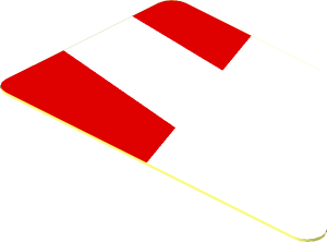 Sticker  1.0 x  1.8 with Red Trapezoids on White Background Right