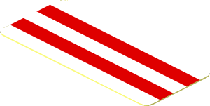 Sticker  0.8 x  1.8 with White Stripes on Red Background