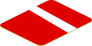Sticker  1.0 x  0.8 with White Stripe on Red Background Right