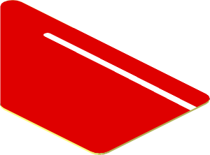Sticker  1.0 x  1.8 with White Stripe on Red Background Right