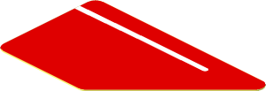 Sticker  1.0 x  1.8 with White Stripe on Red Background Left