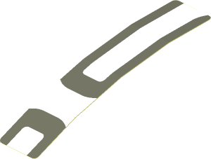 Sticker  0.8 x  4.0 with Dark Grey Lines on White Background Right (Formed)