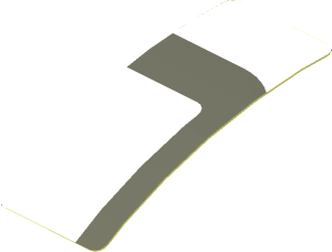 Sticker  0.8 x  1.9 with Dark Grey Lines on White Background Back Right (Formed)