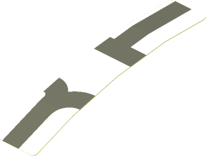 Sticker  0.8 x  4.0 with Dark Grey Lines on White Background Left (Formed)