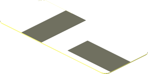 Sticker  0.8 x  1.9 with Dark Grey Lines on White Background Back Left