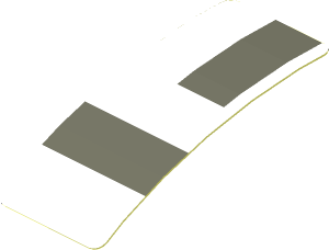 Sticker  0.8 x  1.8 with Dark Grey Lines on White Background Front Right (Formed)