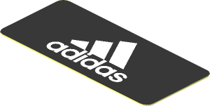 Sticker  0.8 x  1.8 with White Adidas Logo on Black Background