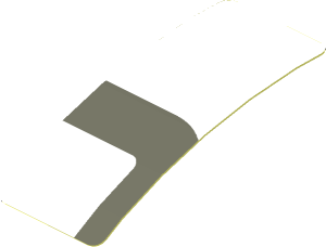 Sticker  0.8 x  1.9 with Dark Grey Lines on White Background Front Right (Formed)