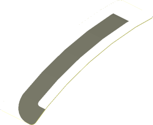 Sticker  0.8 x  3.0 with Dark Grey Lines on White Background Right (Formed)