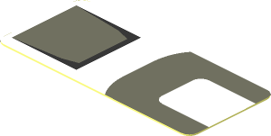 Sticker  0.8 x  1.8 with Dark Grey Lines on White Background (Needs Work)