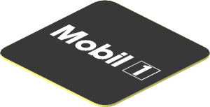 Sticker  0.8 x  0.8 with White Mobil1 Logo on Black Background