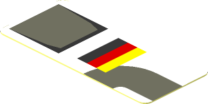 Sticker  0.8 x  1.8 with Dark Grey Lines on White Background