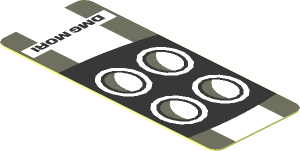 Sticker  0.8 x  2.0 with Headlamp and Dark Grey Stripes on White Background Right (Needs Work)