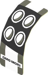 Sticker  0.8 x  2.0 with Headlamp and Dark Grey Stripes on White Background Right (Formed) (Needs work)