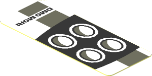 Sticker  0.8 x  2.0 with Headlamp and Dark Grey Stripes on White Background Left (Needs Work)