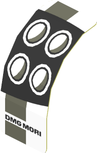 Sticker  0.8 x  2.0 with Headlamp and Dark Grey Stripes on White Background Left (Formed) (Needs work)