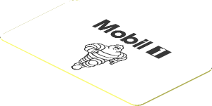 Sticker  1.0 x  1.8 with Black Mobil1 and Michelin Logos on White Background